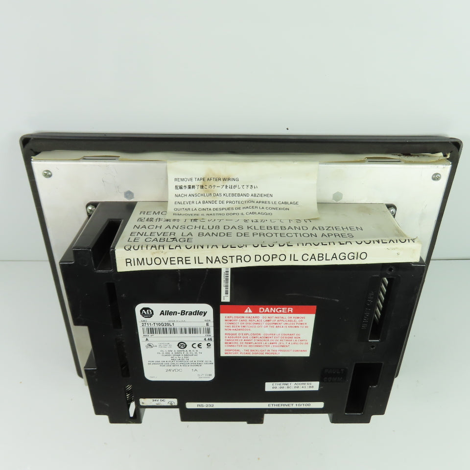 Allen-Bradley 2711-T10G20L1 PanelView 1000 Ser E Rev A FRN 4.46 24VDC