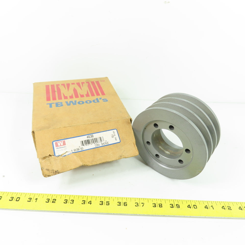 TB Woods 4.6X3B-SD 3-Groove V-Belt Pulley Sheave Max 5050 RPM NEW 4-7/8" OD