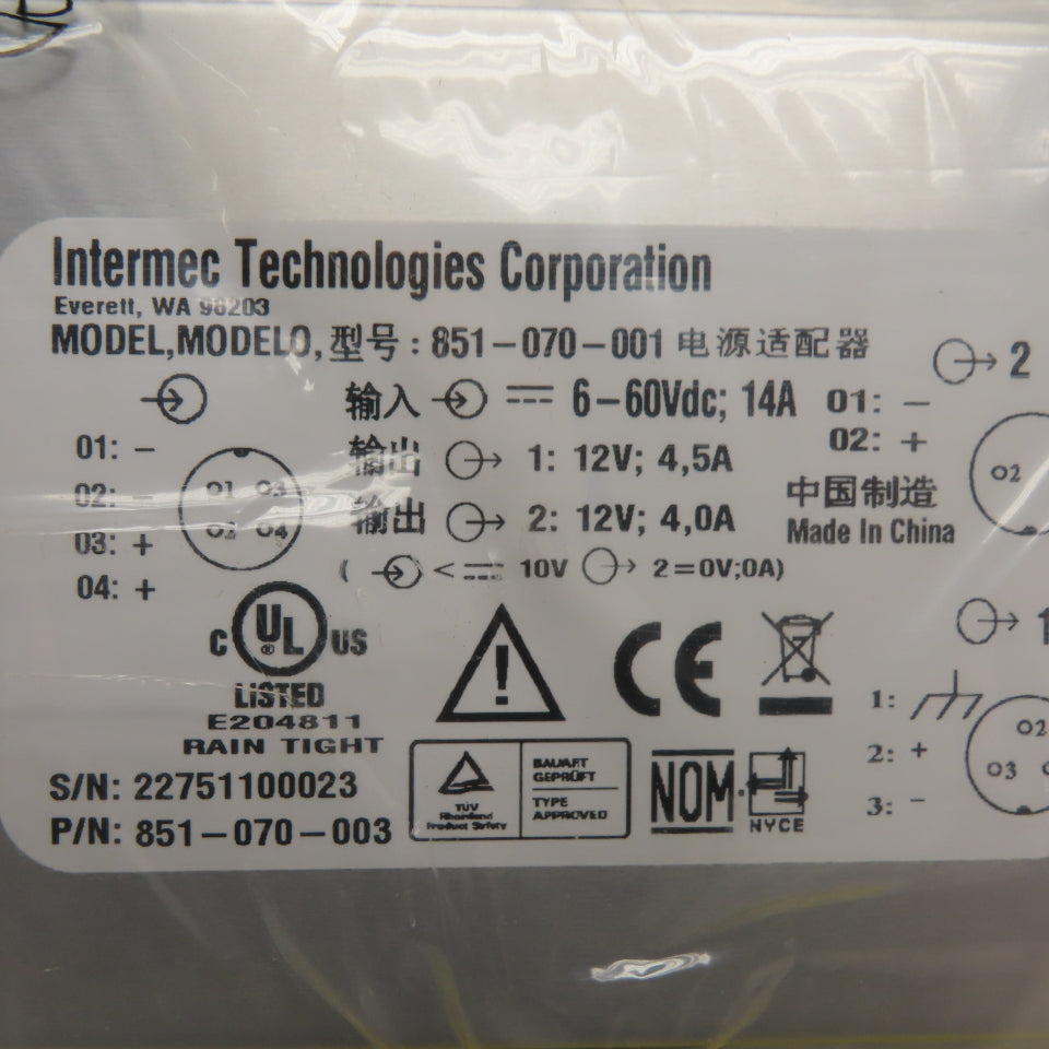 INTERMEC 851-070-001 DC to DC Power Converter 6-60VDC Input 12VDC
