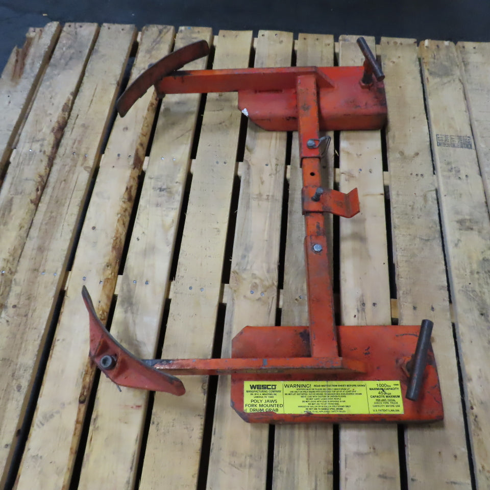 Wesco Poly Jaws Fork Mounted Single Drum Grab 1000lb Capacity
