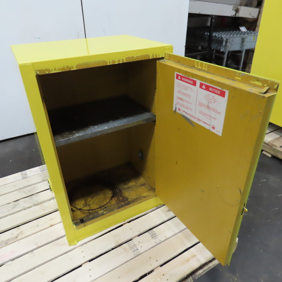Justrite 25710 12 Gallon Flammable Liquid Storage Cabinet 1 Shelf 23"x 18"x 35"T