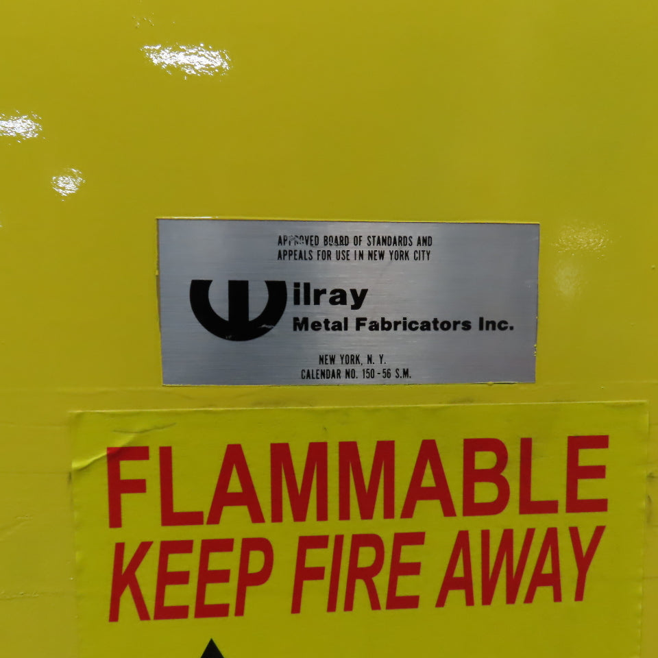 Wilray 55 Gal Flammable Liquid Vertical Single Drum Storage Cabinet 28"x28"x59"