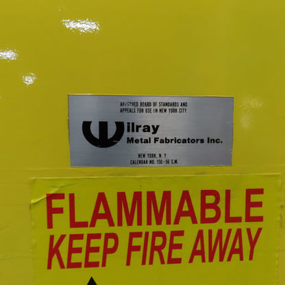 Wilray 55 Gal Flammable Liquid Vertical Single Drum Storage Cabinet 28"x28"x59"