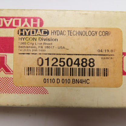HYDAC 01250488 0110 D 010 BN4HC Pressure Line Filter Element