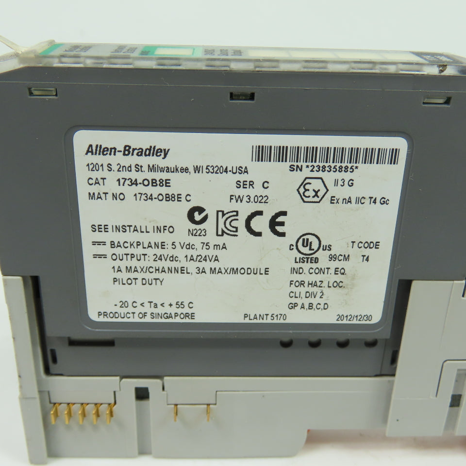 Allen-Bradley 1734-OB8E Point I/O 8-Point 24VDC Output Module Ser C w/ Base