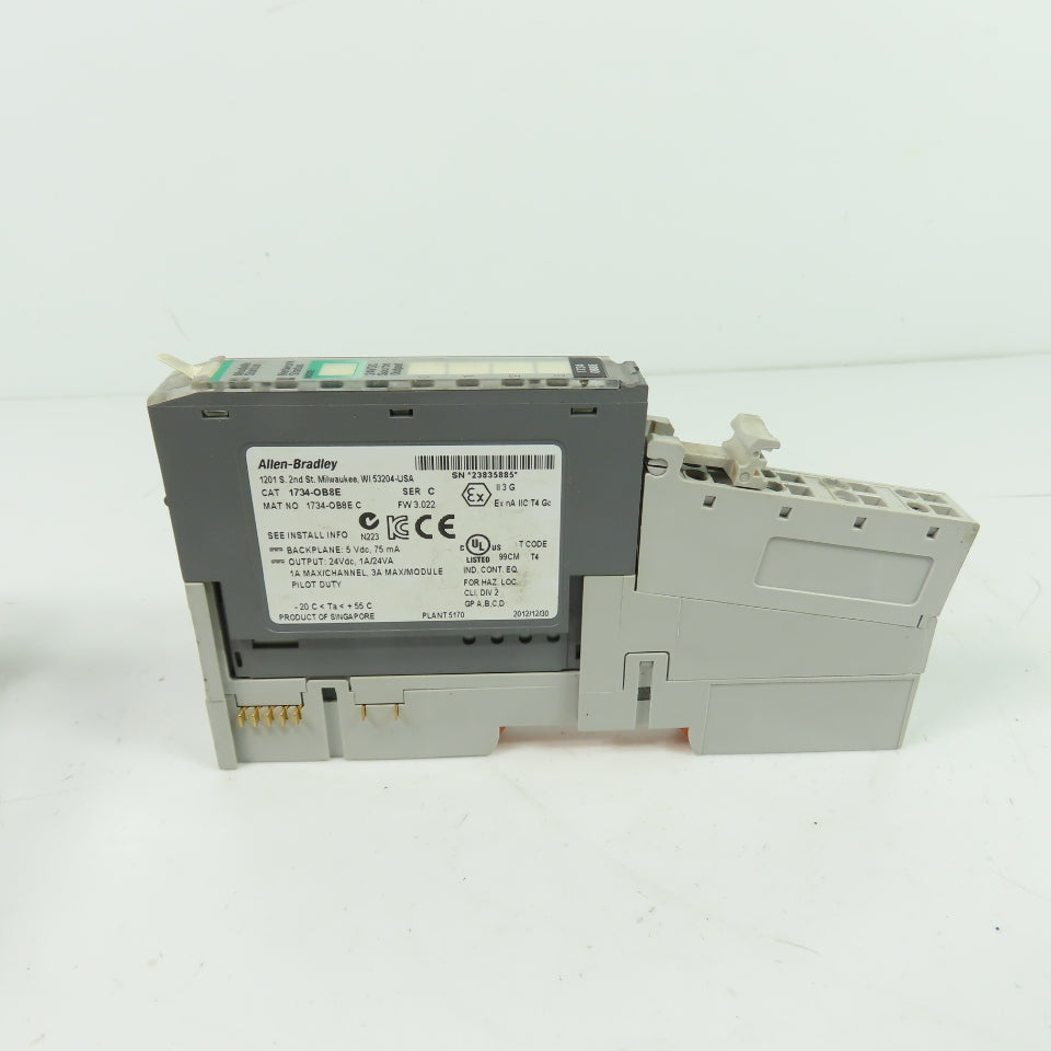 Allen-Bradley 1734-OB8E Point I/O 8-Point 24VDC Output Module Ser C w/ Base