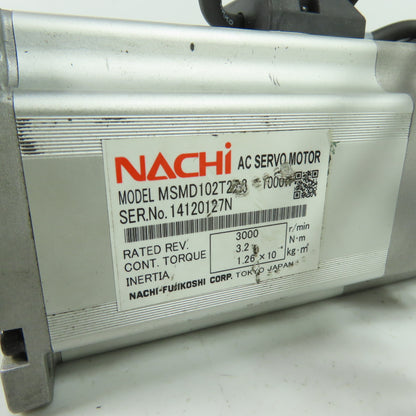 Nachi MSMD102T2D3 1000W AC Servo Motor 3000RPM 3.2Nm