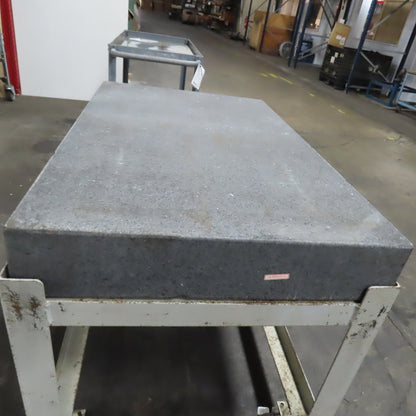 48" x 30" x 6" Thick Black Granite Layout Surface Inspection Plate W/ Casters