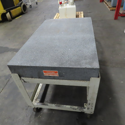 48" x 30" x 6" Thick Black Granite Layout Surface Inspection Plate W/ Casters