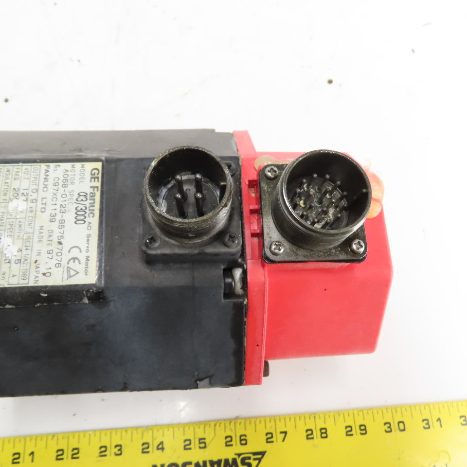 GE Fanuc A06B-0123-B575#7076 0.9kW AC Servo Motor 127V 4.5A 3000RPM