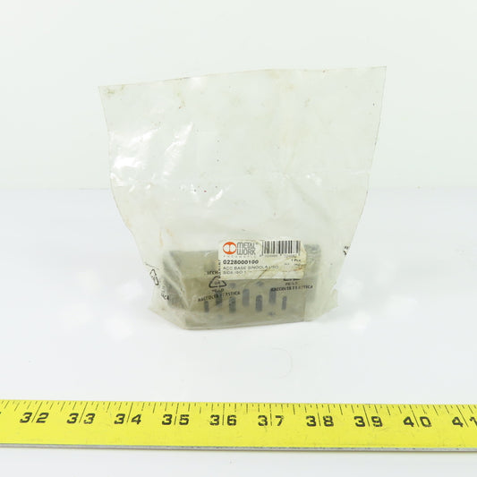 Metal Work 0228000100 Single Sub-Base for ISO 1 Pneumatic Valves Side Ports