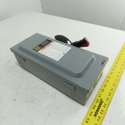 Square D H221N 30A 2-Pole Fusible Safety Disconnect Switch 240VAC 250VDC