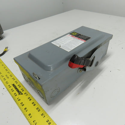 Square D H221N 30A 2-Pole Fusible Safety Disconnect Switch 240VAC 250VDC