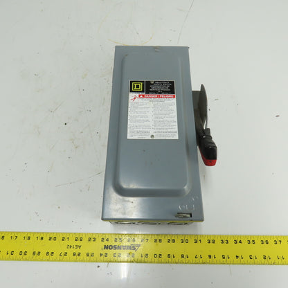 Square D H221N 30A 2-Pole Fusible Safety Disconnect Switch 240VAC 250VDC