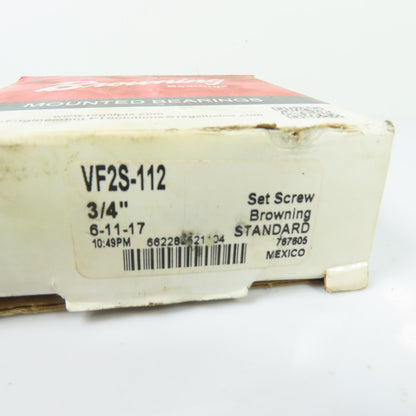 Browning VF2S-112 2-Bolt Mounted Ball Bearing 3/4" Bore NEW