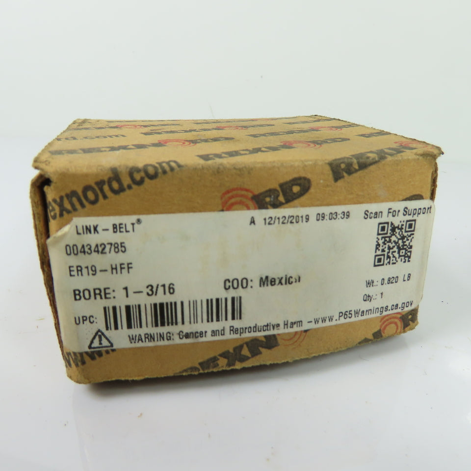Rexnord ER19-HFF Link-Belt Ball Bearing Insert 1-3/16" Bore NEW