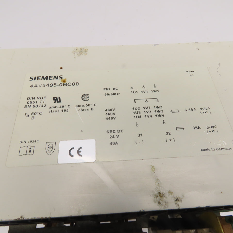 Siemens 4AV3495-0BC00 Power Supply 440/460/480VAC 3Ph 24VDC 40A