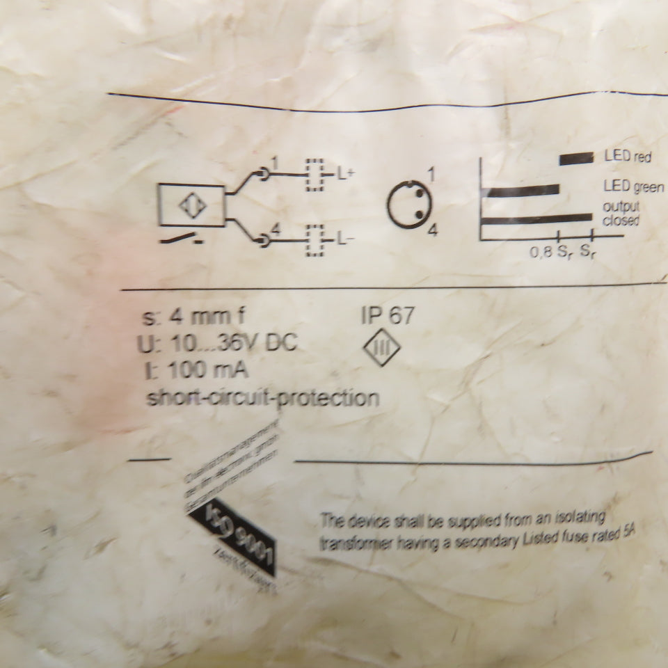 ifm IFB2004BARKG/AM/SC/0.3M/US Efector 100 Inductive Proximity Sensor 10-36VDC