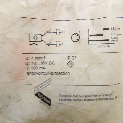 ifm IFB2004BARKG/AM/SC/0.3M/US Efector 100 Inductive Proximity Sensor 10-36VDC