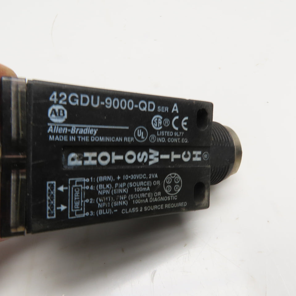 Allen-Bradley 42GDU-9000-QD Photoswitch Retroreflective Sensor 10-30VDC QD