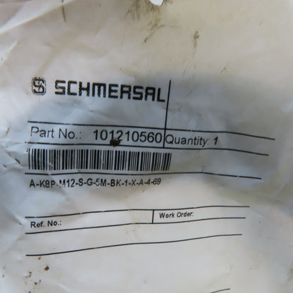 Schmersal A-K8P-M12-S-G-5M-BK-1-X-A-4-69 M12 8-Pole Straight Connecting Cable 5m