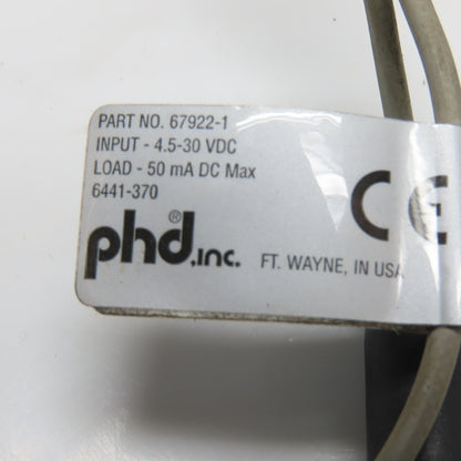 PHD Inc. 67922-1 Magnetic Reed Switch 4.5-30VDC 3-Pin