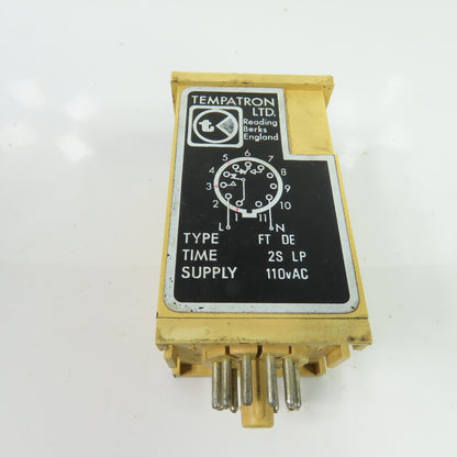 Tempatron Ltd. FT DE Time Delay Timer 110VAC 0.2-2.0s 11-Pin