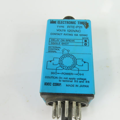 Idec RTE-P21 Electronic Timer 10A 120VAC 11-Pin Plug-In