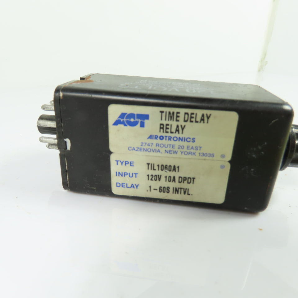 Airotronics TIL1060A1 Time Delay Relay 120V 10A DPDT .1-60S