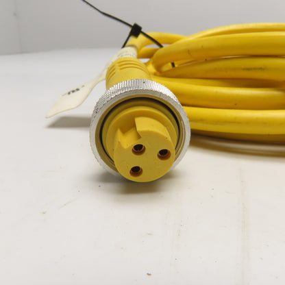 Mencom MIN-3FPX-12 3-Pole Female Straight 12ft Single Ended Cable 8A 300V