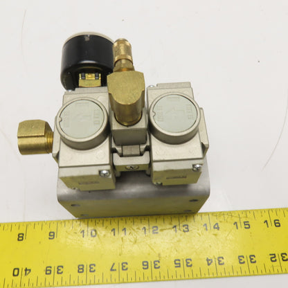 SMC AR20-N02H-Z BAND-IT Clamping System Dual Air Pressure Regulator Assembly
