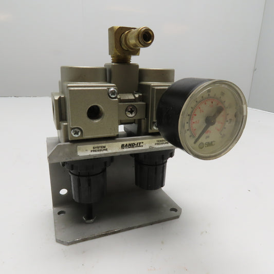 SMC AR20-N02H-Z BAND-IT Clamping System Dual Air Pressure Regulator Assembly