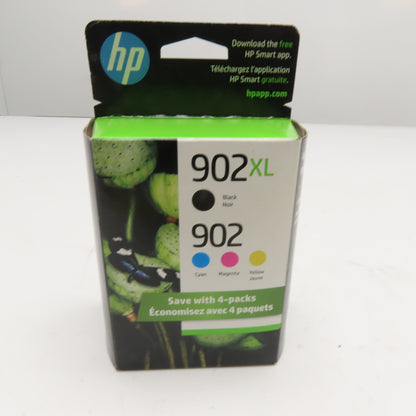 HP T0A39AN 902XL/902 4-Pack Ink Cartridges Black 902XL Cyan Magenta Yellow 902