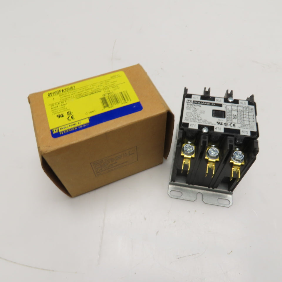 Square D 8910DPA33V02 3-Pole Definite Purpose Contactor 120VAC Coil 30 FLA 40A