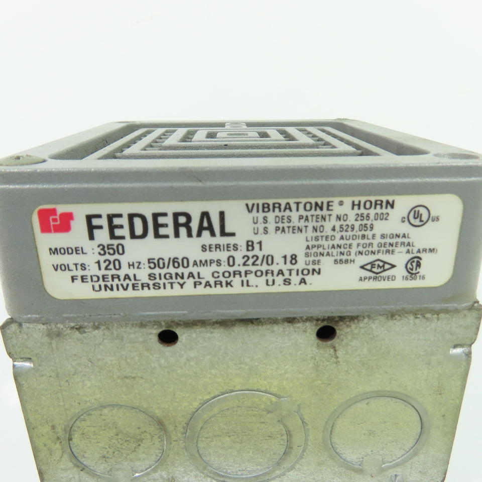 Federal Signal Model 350 Vibratone Horn 120VAC 0.22A Ser B1