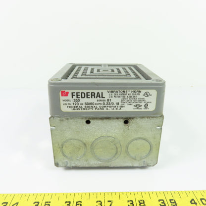 Federal Signal Model 350 Vibratone Horn 120VAC 0.22A Ser B1