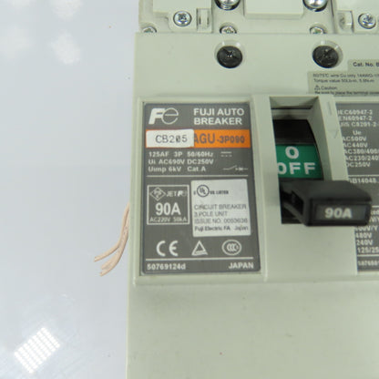 Fuji Electric BW125JAGU-3P090 90A 3-Pole Circuit Breaker 600VAC 250VDC