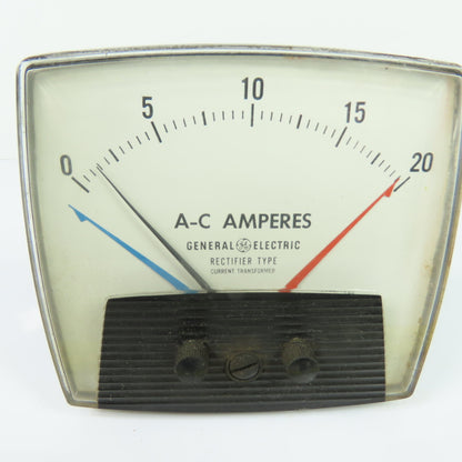General Electric A-C Amperes Panel Meter 0-20A