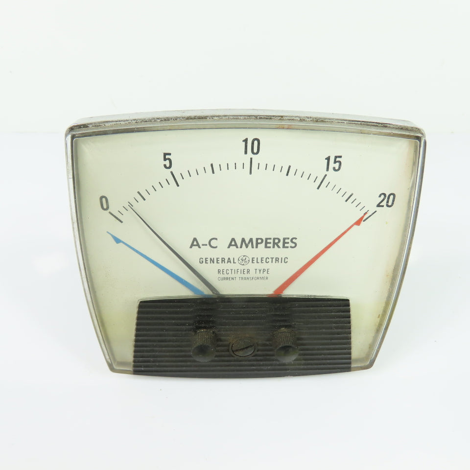 General Electric A-C Amperes Panel Meter 0-20A