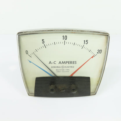 General Electric A-C Amperes Panel Meter 0-20A