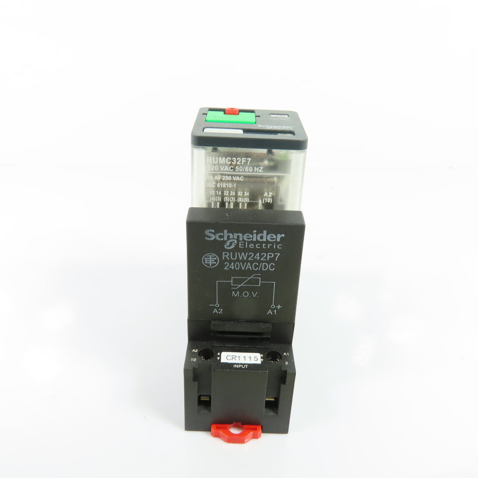 Schneider Electric RUMC32F7 Universal Relay 10A 120VAC W/ RUZSC3M Socket