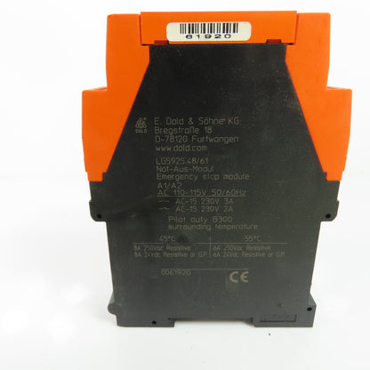 Dold LG5925.48/61 Safemaster Emergency Stop Module 110-115VAC 8A