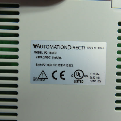 AutomationDirect P2-16NE3 Productivity2000 PLC Input Module 16-Point 24VAC/VDC