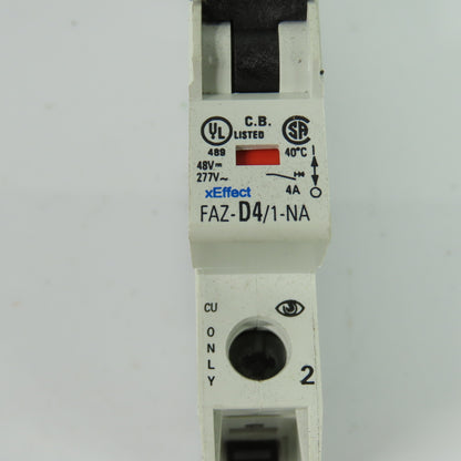 Eaton FAZ-D4/1-NA 4A 1Ph Circuit Breaker 277VAC 48VDC