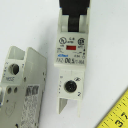 Eaton FAZ-D0,5/1-NA Circuit Breaker 0.5A 1-Pole 277VAC 48VDC Lot Of 2
