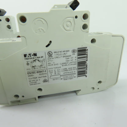 Eaton FAZ-D0,5/1-NA Circuit Breaker 0.5A 1-Pole 277VAC 48VDC Lot Of 2