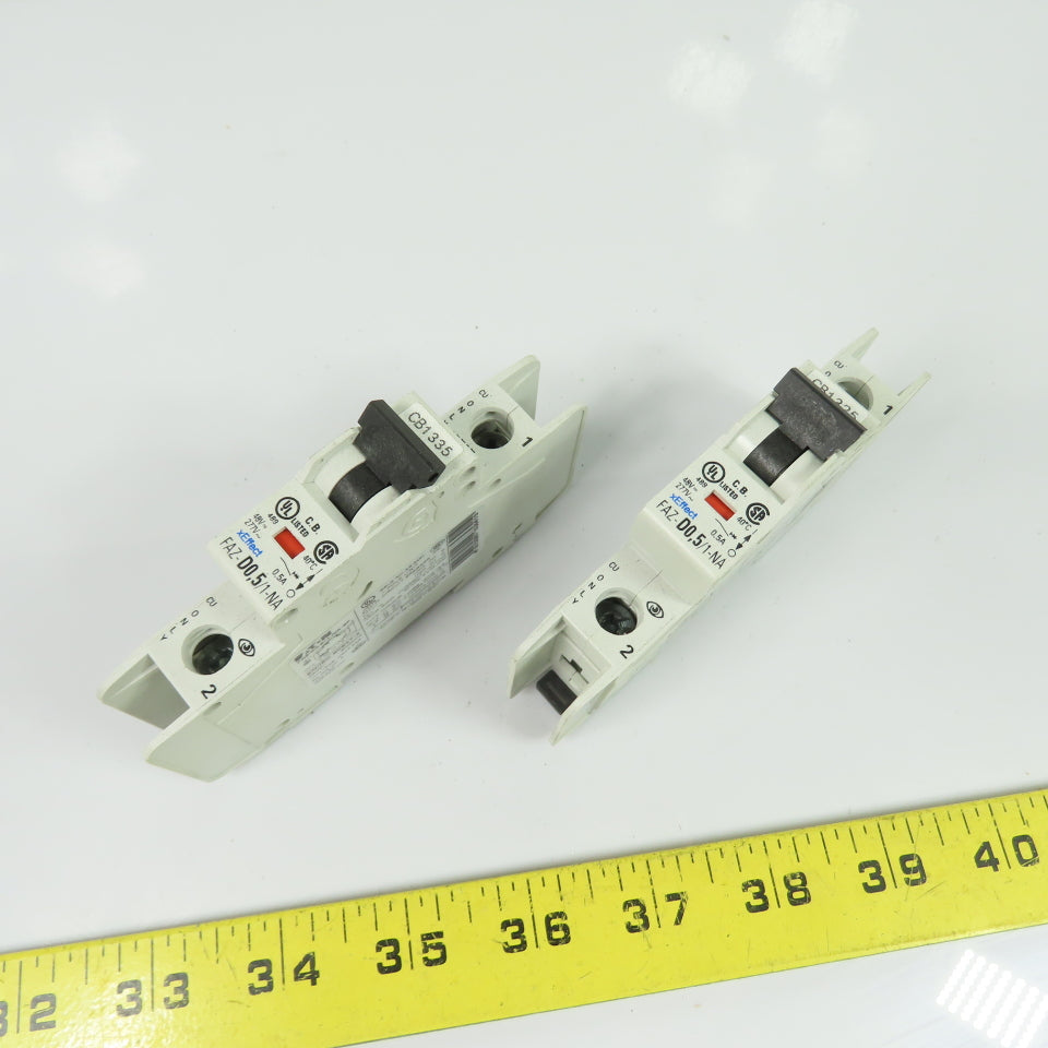 Eaton FAZ-D0,5/1-NA Circuit Breaker 0.5A 1-Pole 277VAC 48VDC Lot Of 2