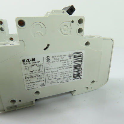 Eaton FAZ-D8/1-NA Circuit Breaker 1-Pole 8A 277VAC 48VDC Lot Of 2