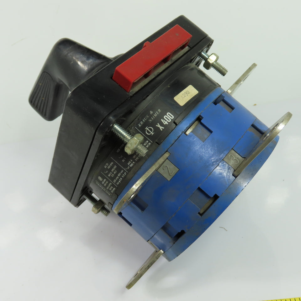 Kraus & Naimer X400 400A 600VAC Rotary Cam ON-OFF Switch