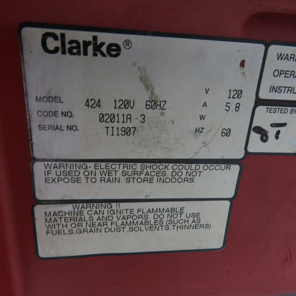 Clarke 02011A-3 424 Napsac Backpack Vacuum 120V 5.8A 60Hz